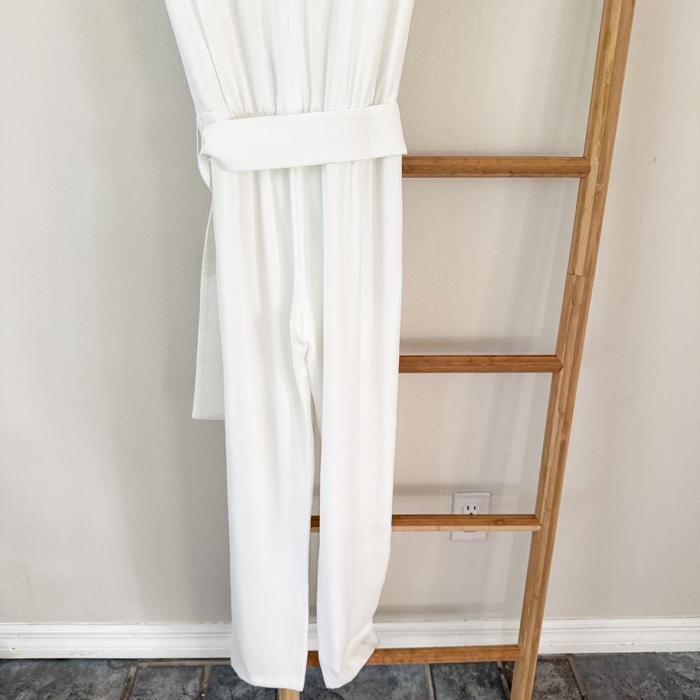 Amanda Uprichard X Revolve Fabienne Ivory White Sleeveles Tie Waist Jumpsuit S - Picture 8 of 12